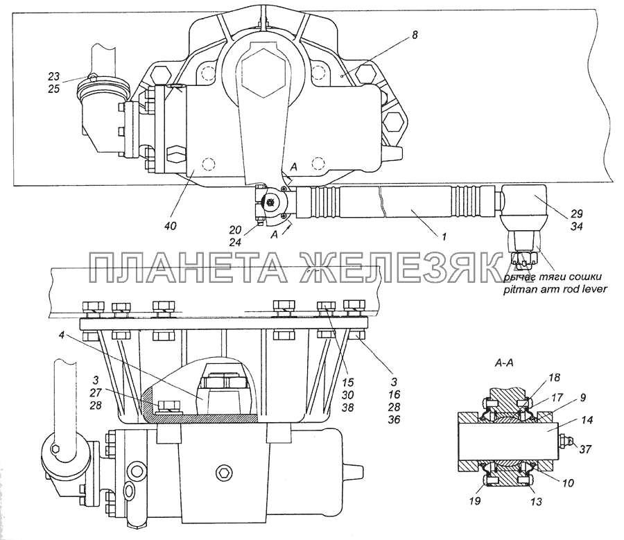 6522-3400012 Установка рулевого механизма КамАЗ-6520 (Euro-2, 3)